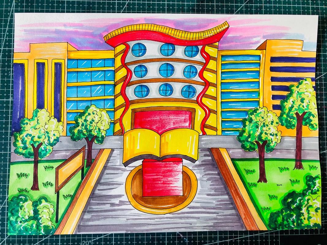 美术未来的学校图片大全