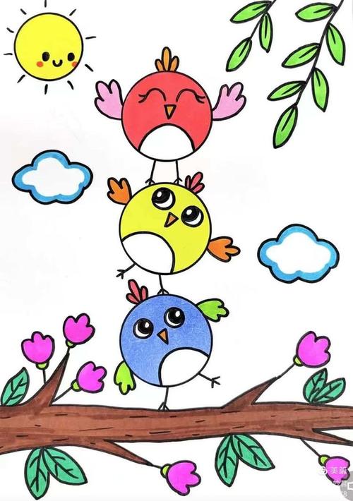 缤纷鸟少儿美术 飘亮