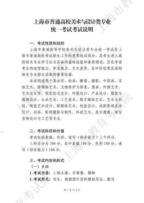 美术高考专业考试科目