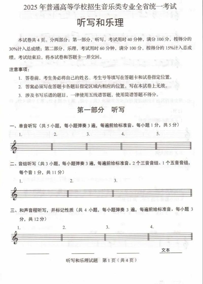 2025年音乐考试试卷