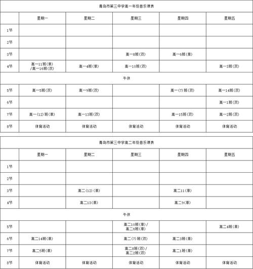 音乐学院附中一天课程
