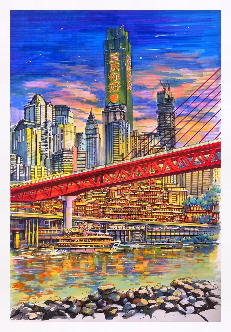 重庆户外的美术画 难