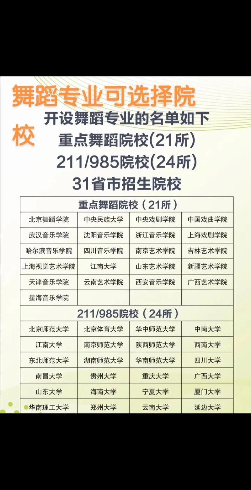 音乐舞蹈专业主要课程