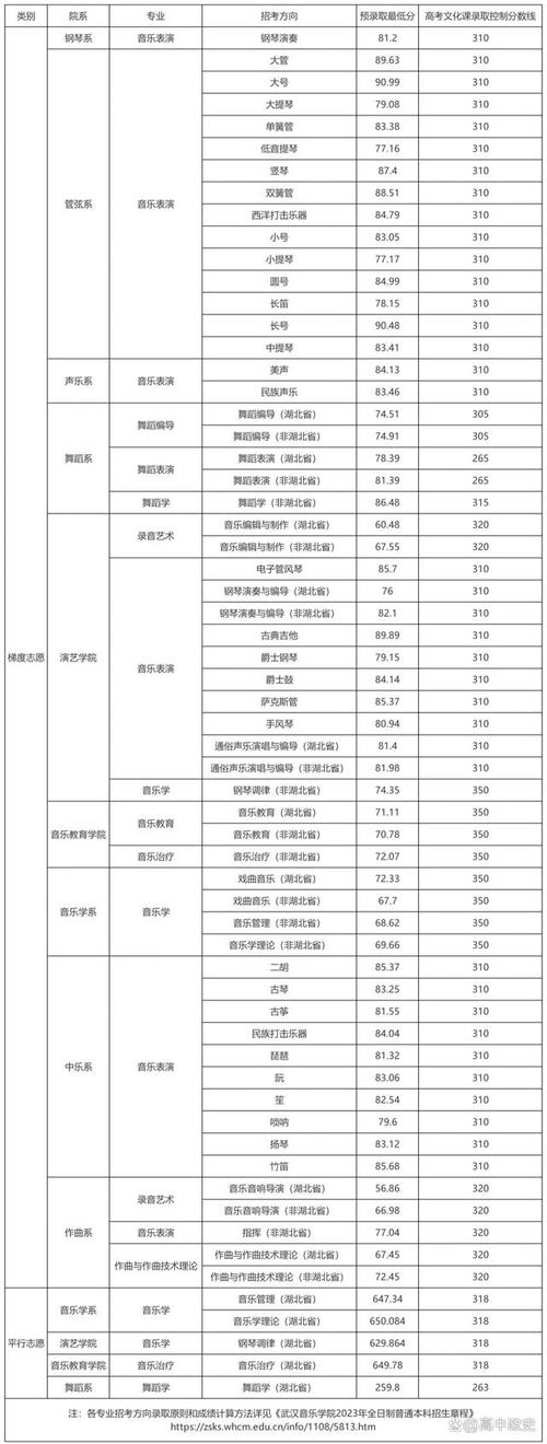 音乐艺考生高考分数线